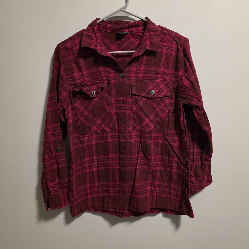 Eddie Bauer Pink And Red Flannel